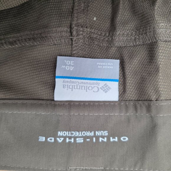 Columbia Pants Men 40x30 Hiking Convertible Zip Off Ripstop Brown NWOT - Picture 9 of 13